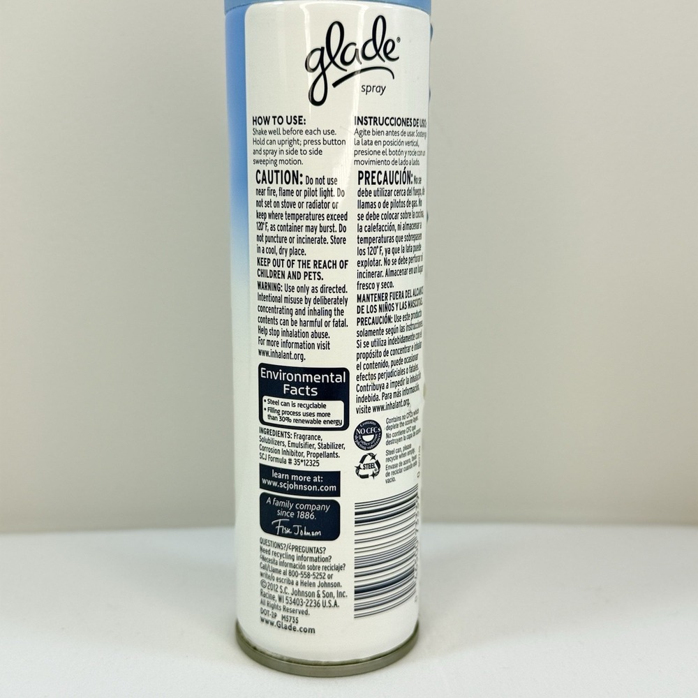 VTG 2012 Glade Powder Fresh Air Freshener Spray 8 Oz 80% Full Aerosol Can Prop!! - Picture 3 of 5
